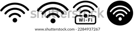 Different black wifi icon set. Wireless internet Sign isolated on white background. Vector wi-fi sign