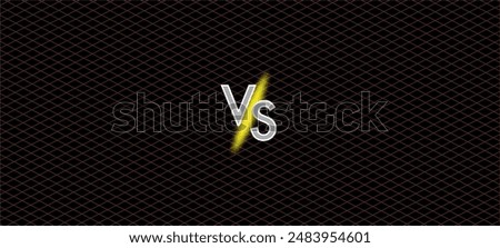 Versus battle banner concept MMA, fight night, boxing and other competitions. Versus illustration image blank template with sparks, flying coals, smoke, mesh netting and letters VS. Versus battle.