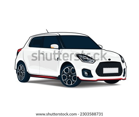 Car model editable illustration isolated on white background