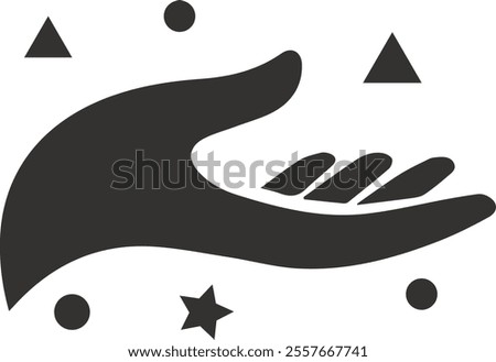 Hands logo- black color - filled logo