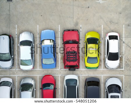 Empty parking lots, aerial view. Imagine de stoc © 