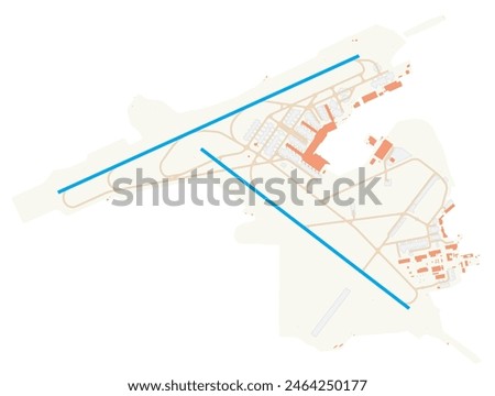 Map of Vaclav Havel Airport Prague (Czech Republic). IATA-code: PRG. Airport diagram with runways, taxiways, apron, parking areas and buildings. Map Data from OpenStreetMap.