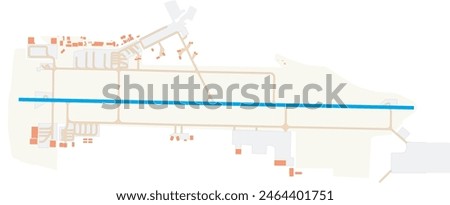 Map of Djibouti-Ambouli International Airport (Djibouti). IATA-code: JIB. Airport diagram with runways, taxiways, apron, parking areas and buildings. Map Data from OpenStreetMap.