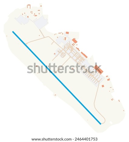 Map of Tbilisi International Airport (Georgia). IATA-code: TBS. Airport diagram with runways, taxiways, apron, parking areas and buildings. Map Data from OpenStreetMap.