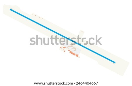 Map of Bauerfield International Airport (Vanuatu). IATA-code: VLI. Airport diagram with runways, taxiways, apron, parking areas and buildings. Map Data from OpenStreetMap.