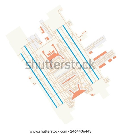 Map of Incheon International Airport (South Korea). IATA-code: ICN. Airport diagram with runways, taxiways, apron, parking areas and buildings. Map Data from OpenStreetMap.