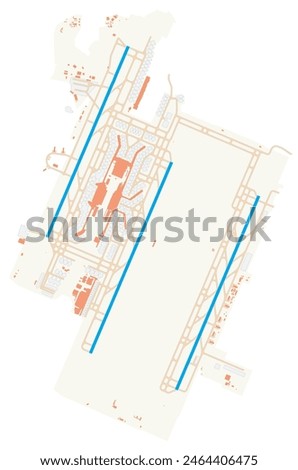 Map of Singapore Changi Airport (Singapore). IATA-code: SIN. Airport diagram with runways, taxiways, apron, parking areas and buildings. Map Data from OpenStreetMap.