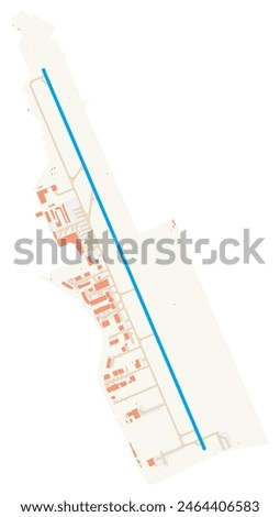 Map of Licenciado Adolfo Lopez Mateos International Airport (Mexico). IATA-code: TLC. Airport diagram with runways, taxiways, apron, parking areas and buildings. Map Data from OpenStreetMap.