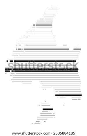 Symbol Map of the Regional Council Southland (New Zealand) showing the territory with parallel black lines in different line thickness