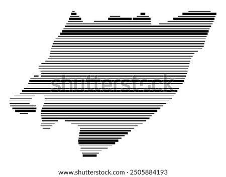 Symbol Map of the Regional Council Wellington (New Zealand) showing the territory with parallel black lines in different line thickness