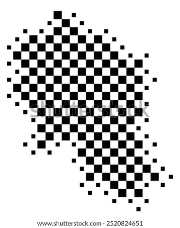 Symbol Map of the Provincia Cordoba (Spain) showing the territory with a pattern of black squares like a chessboard