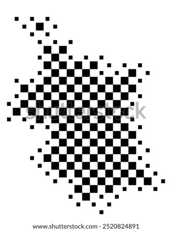 Symbol Map of the Provincia Valencia (Spain) showing the territory with a pattern of black squares like a chessboard