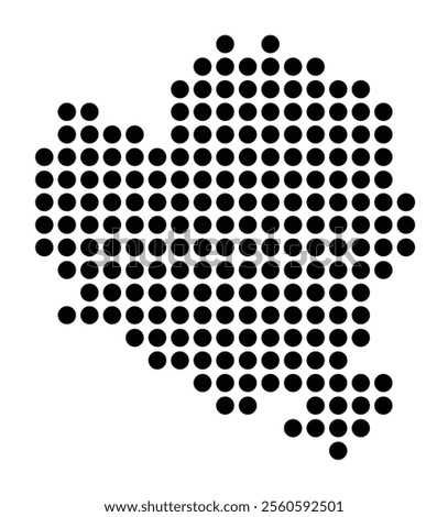 Symbol Map of the City Wolfsburg (Germany) showing the city with a pattern of just a few black dots