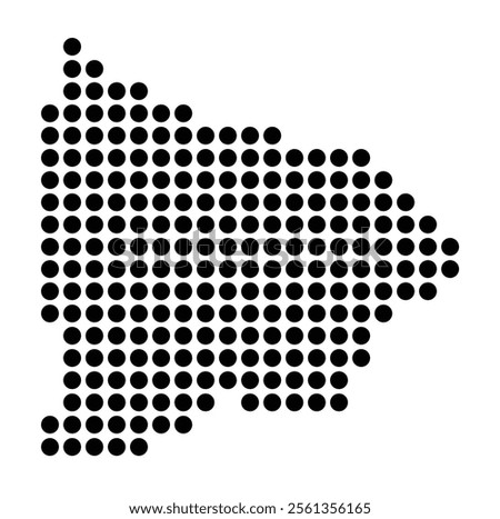 Symbol Map of the City Villarreal_Vila-real (Spain) showing the city with a pattern of just a few black dots