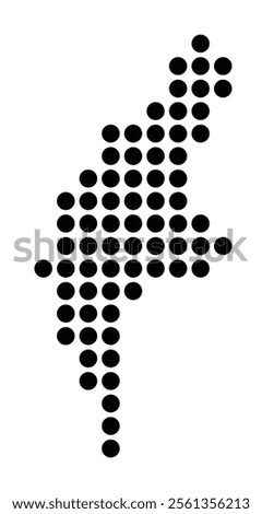 Symbol Map of the City San Fernando (Spain) showing the city with a pattern of just a few black dots