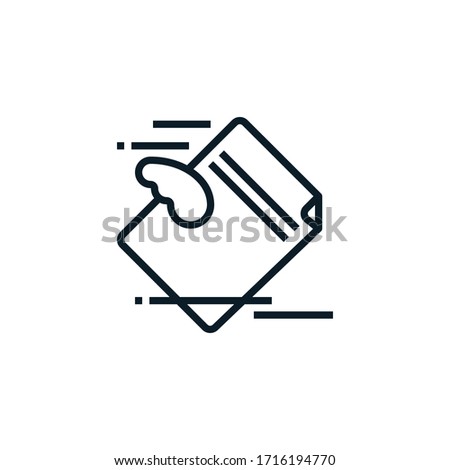 Document express transfer, paper with wing outline icons. Vector illustration. Editable stroke. Isolated icon suitable for web, infographics, interface and apps.