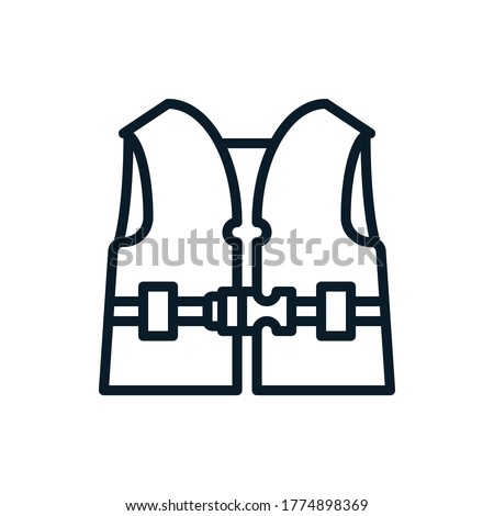 Lifejacket outline icons. Vector illustration. Editable stroke. Isolated icon suitable for web, infographics, interface and apps.