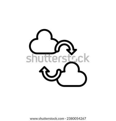 cloud sync, refresh outline icon. Vector illustration. The isolated icon suits the web, infographics, interfaces, and apps.