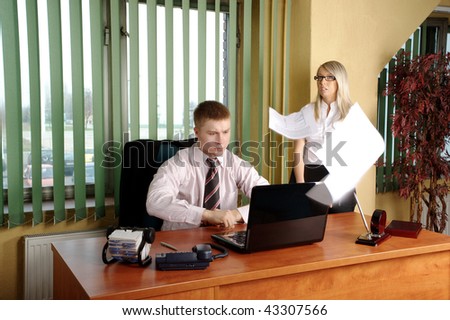 Office Upset superior/superior is talking in the office to his subordinate