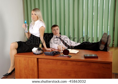 Office Workers Moment of the relaxation during working hours