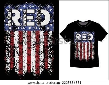 On Friday We Wear Red T-Shirt Vector, We wear Red Remember Everyone Deployed, American Flag Us Veteran T-shirt, American Flag Military TShirt.