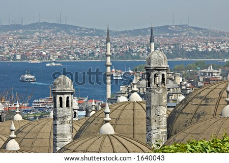 Turkish view on Bosporus. Point of interest in Turkey