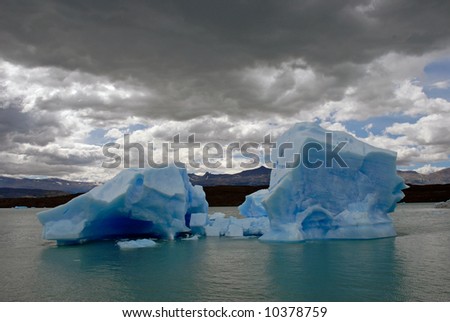 Iceberg in lake Argentino near Upsala glacier. Patagonia, Agrentina.