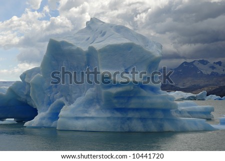 Iceberg in lake Argentino near Upsala glacier. Patagonia, Agrentina.