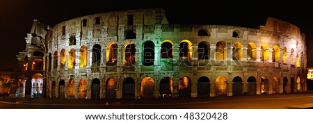 The Colosseum at night. Most famous place of view in Rome, Italy.