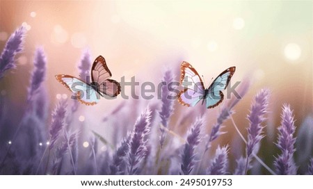 Similar – Image, Stock Photo Beautiful butterfly on lavender plant in summer time