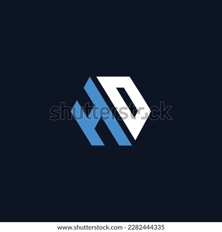 HD letter logo design polygon monogram icon vector template