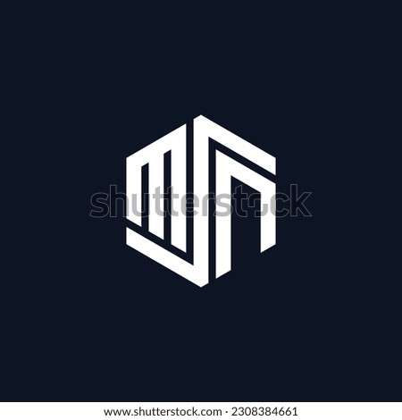 MSN letter logo design polygon monogram icon vector template