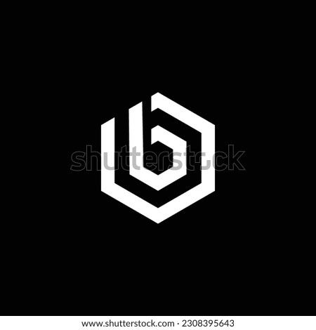 Creative letter B hexagonal monogram logo