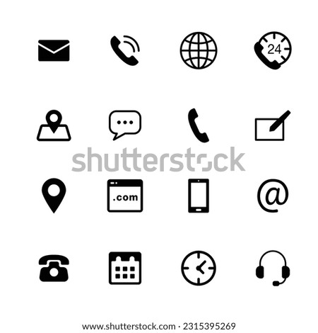 Collection of Connect Icons. Contact us icon set. Contact and Communication Icons. Set of Communication icon.