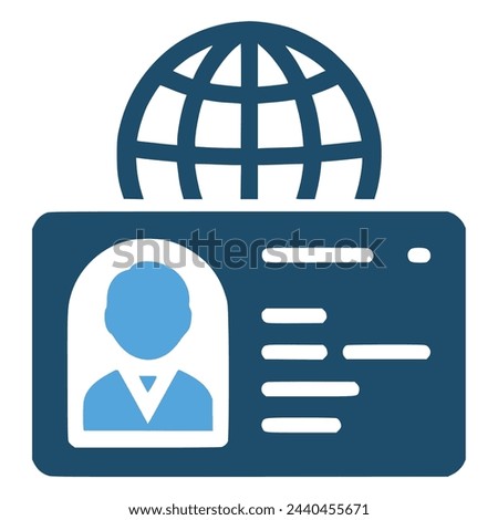 Identification card with Profile icon. National Id card document with photo. Approve identity verification card, Verification badge User or profile card, personal identity verify. 