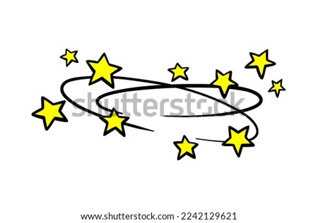 Dizziness with stars. Comic book style symbol.
