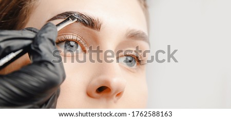 Eyebrow tint, master correction of brow hair women. ストックフォト © 