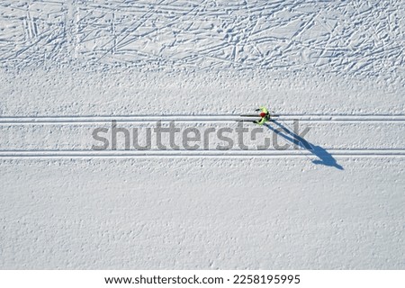 Similar – Foto Bild Langlauf / Skatingspuren im Schnee