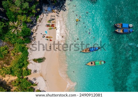 Similar – Image, Stock Photo Aerial view of beach on Greek Chalkidiki