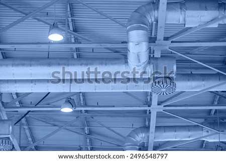 Similar – Image, Stock Photo Silver line pipes in front of a blue sky