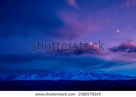 Similar – Image, Stock Photo Mountain ridge under blue cloudy sky