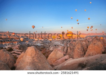 Similar – Image, Stock Photo experience enchanting sunrise on the Mediterranean Sea