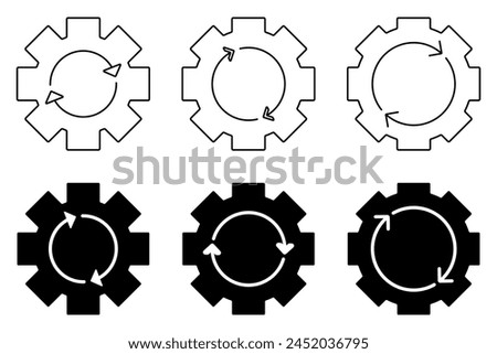 System Update Icon Set. Simple and Modern Design Isolated on White Background.