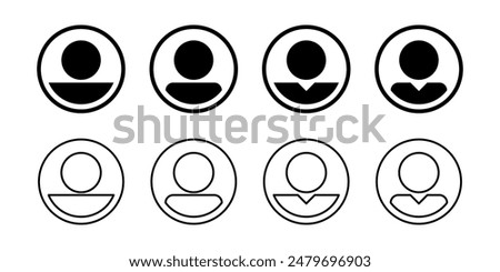 set of user circle icons. profile symbol. modern design isolated on white background