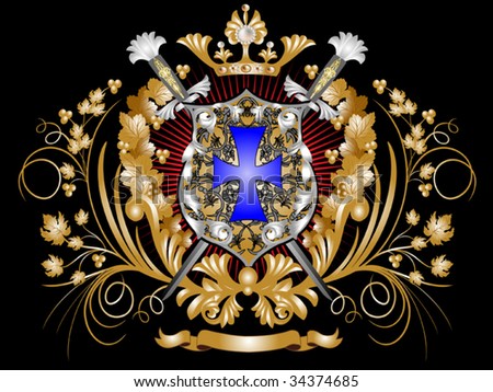 Heraldic Shield Stock Vector Illustration 34374685 : Shutterstock