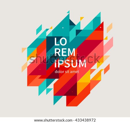 Minimalistic design, creative concept, modern diagonal abstract background Geometric element. Blue,yellow and red diagonal lines & triangles. vector-stock illustration