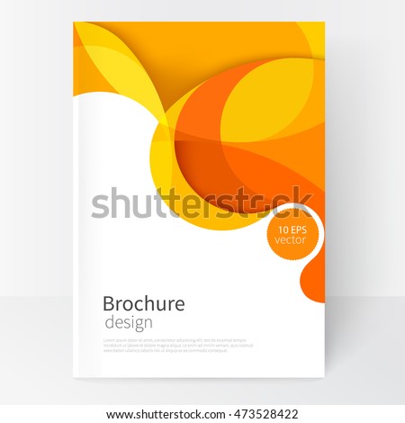 creative vector yellow and white business brochure. Cover design template. modern abstract background yellow and red waves .EPS 10