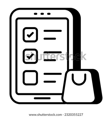 Premium design icon of mobile list