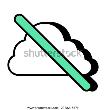 Premium download icon of ban cloud