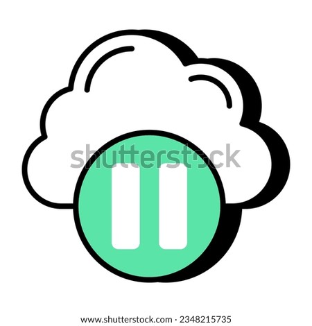 Perfect design icon of cloud pause